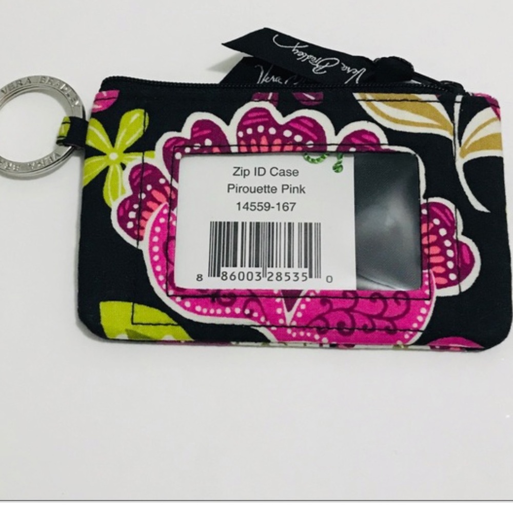 Vera Bradley Zip ID Case Pirouette Pink NWT